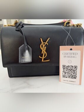 Saint Laurent Sunset Top Handle Shoulder Bag Leather Medium
